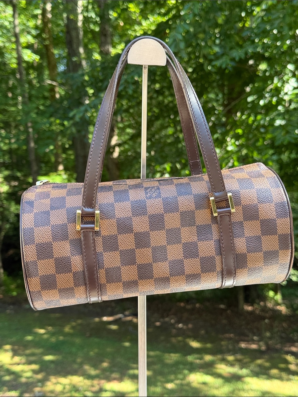 Louis Vuitton Authentic Papillon handbag in Damier Ebene Checkerboard Canvas 26 - Picture 15 of 17